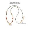 Collar de Cuentas de Turquesa Africana Natural Apilado Pony Ropa Lujo Ligero Perla de Agua Dulce Cuentas Checas Largo Collar para Suéter Otoño e Invierno