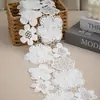 Renda Bordada em Renda de Leite com Flores Vazadas de Alta Qualidade Solúvel em Água para Vestuário, Acessórios de Vestido de Casamento, Tecido para Casa DIY