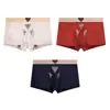 Huajielong Algodão Cor Sólida Roupa Íntima Masculina Atacado Simples Cintura Média Tamanho Grande Masculino Boxer Respirável Pode Ser Enviado em Nome de Terceiros