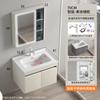 Lavabo de baño de acero inoxidable blanco leche con panal de abeja, lavabo integrado de cerámica, mueble de baño