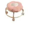 Banqueta Baixa Giratória Doméstica em Forma de Flor com Rodas, Banqueta Pequena Móvel para Sala de Estar, Troca de Sapatos, Cuidado Infantil e Assento para Preenchimento de Costuras