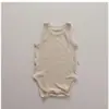 Mono de Algodón Puro Coreano para Recién Nacido, Suave, Elástico, de Triángulo, Harem, de Verano, sin Mangas, Chaleco Gateador para Bebé
