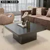 Mesa de Centro Pequeña de Lujo Ligero de Losa de Roca Cuadrada Estilo Italiano Minimalista Ecológico para Apartamento Pequeño Sala de Estar Eo