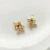 Chapado en Oro de 14K Electroplateado Zircón Pequeña Margarita Tulipán Rosa Flor Colgante Pendientes Hechos a Mano Pulsera Colgante