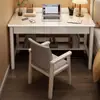 Escritorio de Madera Maciza Estilo Chino para Uso Doméstico en el Dormitorio con Cajones, Escritorio de Oficina de Computadora Multifuncional Engrosado, Mueble Escritorio para Estudiantes