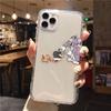 Funda para teléfono con diseño de gato y ratón para Apple 11/13 (iPhone 12 Pro Max), transparente, resistente a caídas.
