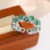 Anel Aberto Onda de Diamante Colorido Doce Cool Moda Retrô Francesa Anel de Dedo de Luxo Leve Exquisito Design de Nicho Ins Feminino