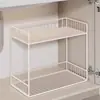 Gabinete de Baño Estante de Almacenamiento Integrado, Estante de Almacenamiento para Lavabo de Baño, Organizador de Cosméticos de Doble Capa para debajo del Lavabo