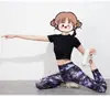 Pantalones de Yoga de Alta Elasticidad para Niños Nuevos Pantalones Deportivos Elásticos Degradados para Niñas Ropa Exterior Leggings para Bebés Primavera Otoño Verano