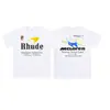 Marca de Nicho de Moda Rhude Verano Nueva Bandera de Corona Streetwear Retro Holgada Camiseta de Cuello Redondo de Manga Corta para Hombres y Mujeres