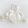 Mameluco Largo de Manga Larga para Niña de 26, Nuevo Estilo Coreano Otoño/Invierno, Mameluco de Bebé, Estilo Princesa, Conjunto de Gateo de Moda para Bebés de Primer Mes y un Año