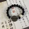 Pulseira de Joias Femininas Colorida com Esmalte, Pingente de Paz de Alto Padrão Estilo Étnico Retrô para Boa Sorte e Atrair Amor