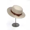 Sombrero de Lana de Ala Plana con Cinturón Estilo Francés para Mujer, Sombrero de Fieltro Versátil para Moda de Otoño e Invierno, Sombrero de Jazz Retro para Socialité