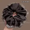 Otoño Invierno Estilo Coreano Cuadros Lazo para el Pelo de Intestino Grande Mujer 2026 Nuevo Gama Alta Súper Grande Cuerda para Moño Flor en la Cabeza Accesorios para el Cabello