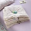 Fio de algodão Classe A de camada dupla fibra de soja colcha de verão simples renda coreana lavável à máquina lavável para dormir nu colcha para ar condicionado