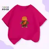 Camisetas de Moda de Verano para Niños con Cuello Redondo y Manga Corta, Tops Holgados para Niños de Mediana Edad y Mayores, Estilo Coreano de Dibujos Animados, Algodón Puro, Casual, Ropa Familiar
