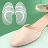 Almofada para antepé saltos altos transparente espessada adesivos antiderrapantes para os pés almofadas macias anti-desgaste esportivas absorventes de choque meio número