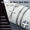 Exportación Europea y Americana Nuevo Hip-Hop Acero Inoxidable Biselado Colgante Cruz Collar Hombres Simple Retro Joyería Personalizada