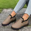 2026 Invierno Estilo Caliente Persona Perezosa Zapatos de Algodón Tipo Pan para Mujer Patrón de Diamantes en la Parte Superior Resistentes al Viento Más Terciopelo Cálidos Botines Cortos Dropshipping