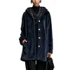 2026 Nuevo Abrigo Impermeable con Capucha de Doble Cara de Lana para Mujer, Casual, Holgado, de Botones Sencillos, Ropa Transfronteriza Europea y Americana de Amazon