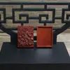 Placa de Madera de Azufaifo Golpeada por el Rayo Caja Colgante Thangka de Zhenwu Herramienta de Ritual Taoísta Accesorio Portátil Material Viejo Oscuro Tallado