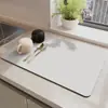 Alfombrilla Drenante Simple de Color Sólido para Cocina de Tierra de Diatomeas, Alfombrilla Absorbente de Agua de Secado Rápido, Alfombrilla Aislante de Calor para Barra de Cocina, Posavasos, Manteles Individuales para Restaurante