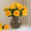 Flor Artificial de Rosa Hidratante de Tallo Único Flor Artificial Nórdica Simulada Adorno para Mesa de Comedor de Sala de Estar Mueble de TV Rosa Hidratante al Tacto