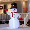 Decoración Inflable Navideña Transfronteriza para Patio y Fiesta en el Jardín con Luces LED Modelo Muñeco de Nieve Inflable Navideño para Exteriores 1.2m