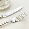 Faca, Garfo e Colher de Aço Inoxidável 304 Prata Seda Talheres com Cabo Espessado, Estilo Nórdico Restaurante Hotel Uso Doméstico Talheres Ocidentais