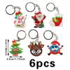 Amazon Suministro Directo Transfronterizo Llavero Papá Noel Navidad PVC Goma Suave Colgante para Coche Regalo Fiesta de Navidad