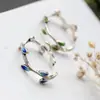 Nafoge Joias de Prata Atacado Anel Fino Clássico Ramo de Prata Tailandesa Anel Retro Esmaltado Feminino Prata de Lei 925