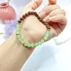Pulsera de Madera de Águila Pulsera de Estabilidad Emocional Arena Verde de Qinan Sándalo y Jade Imitación Cuentas Budistas Montaña Mitad y Agua Mitad
