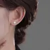 Pendientes de Plata Pura S999 con Diamante de Zirconia para Mujer, Pendientes Pequeños Súper Brillantes y de Alta Gama, Tachuelas para Piercing de Oreja, Tachuelas para Hélice de Oreja para Mujer