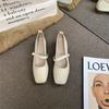 Sapatos Rasos Quadrados Estilo Retrô de Primavera para Mulheres, Boca Rasa, Novos 2026 Versáteis Estilo Fada com Tira Única Mary Jane
