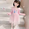 Vestido de Niña Primavera y Otoño Manga Larga Ropa Infantil Falda de Niña Falda Tutú Vestido de Princesa Elsa Infantil Frozen