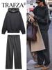 Ropa para Mujer Amazon Ins Otoño Cálido Siete Colores Holgado con Capucha Manga Larga Sudadera y Pantalones Conjunto de Ropa para Mujer de Principios de Otoño