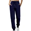 Calças Esportivas Femininas para Exportação, Calças Jogger de Lã Outono e Inverno, Calças Longas para Corrida, Calças da Moda com Cintura Elástica Slim-Fit Venda por Atacado