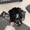 Elástico de Cabelo Scrunchie Patchwork de Cetim Estilo Celebridade Coque Prendedor de Cabelo Cor Sólida Algodão de Alta Qualidade Acessório de Cabelo Faixa de Cabeça