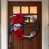 Jingchen Calavera de Halloween Rosa Roja Mano Fantasma Guirnalda Festival de Fantasmas Lugar de Fiesta Accesorios de Terror Círculo de Vid Rígida de Plástico