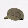 Sombrero Octogonal Retro de Algodón y Lino Estilo Japonés para Mujer, Ala Suave Ajustable, Sombrero Versátil para Adelgazar el Rostro para Otoño e Invierno