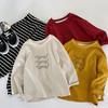 Camiseta Mabao Infantil 2026 Outono Nova Estilo Coreano Unissex Estampa Dachshund Gola Redonda Pulôver Camisa Básica Tendência