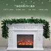 Guirnalda de copo de nieve flockeado navideño para comercio exterior, decoración de escaparates de hoteles y centros comerciales, decoración para envolver pasamanos de escaleras