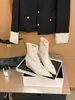 Botas de moda Chuyuji estilo europeo y americano con tacón de cuña y punta fina para mujer, nuevo modelo 2026, elegantes botas cortas estilo Martin con cremallera trasera