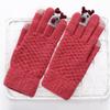 Luvas Quentes Femininas Inverno N915 Luvas de Camurça Boca de Pelo Outdoor Ciclismo Tela Sensível ao Toque Forradas com Lã Espessadas Fábrica Atacado
