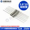 Fusible de tubo de vidrio de ruptura lenta 3.6*10 3.6x10 T2A 250V 2A ventaja en stock