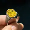 Anel de Aço Titânio Masculino Tendência Hip Hop Colorfast Fundição Diamante Incrustado Anel Retro Dedo Indicador Anel de Aço Inoxidável