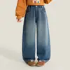 Jeans para Niña Princesa Yuan Yuan Invierno 2026 Nuevos Elegantes Cálidos Tallas Mediana y Grande Pantalones Banana para Niños Pantalones Forrados de Felpa para Niños