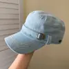 Chapéu de Cavaleiro Plano de Brim Estilo Coreano para Mulheres, Moda de Verão, Boina Estilosa de Jovem, Boné de Beisebol com Aba para Emagrecer o Rosto
