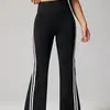 Novas calças de yoga boca de sino de cintura alta, calças estilo hot girl americana, calças de fitness para corrida esportiva com levantamento de bumbum de pêssego, com sensação de pele nua e elasticidade