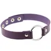 Gargantilla de Cuero PU Punk Rock Estilo Europeo y Americano Círculo Gargantilla Accesorios Moda Chica Caliente Nightclub Accesorios para Mujer
